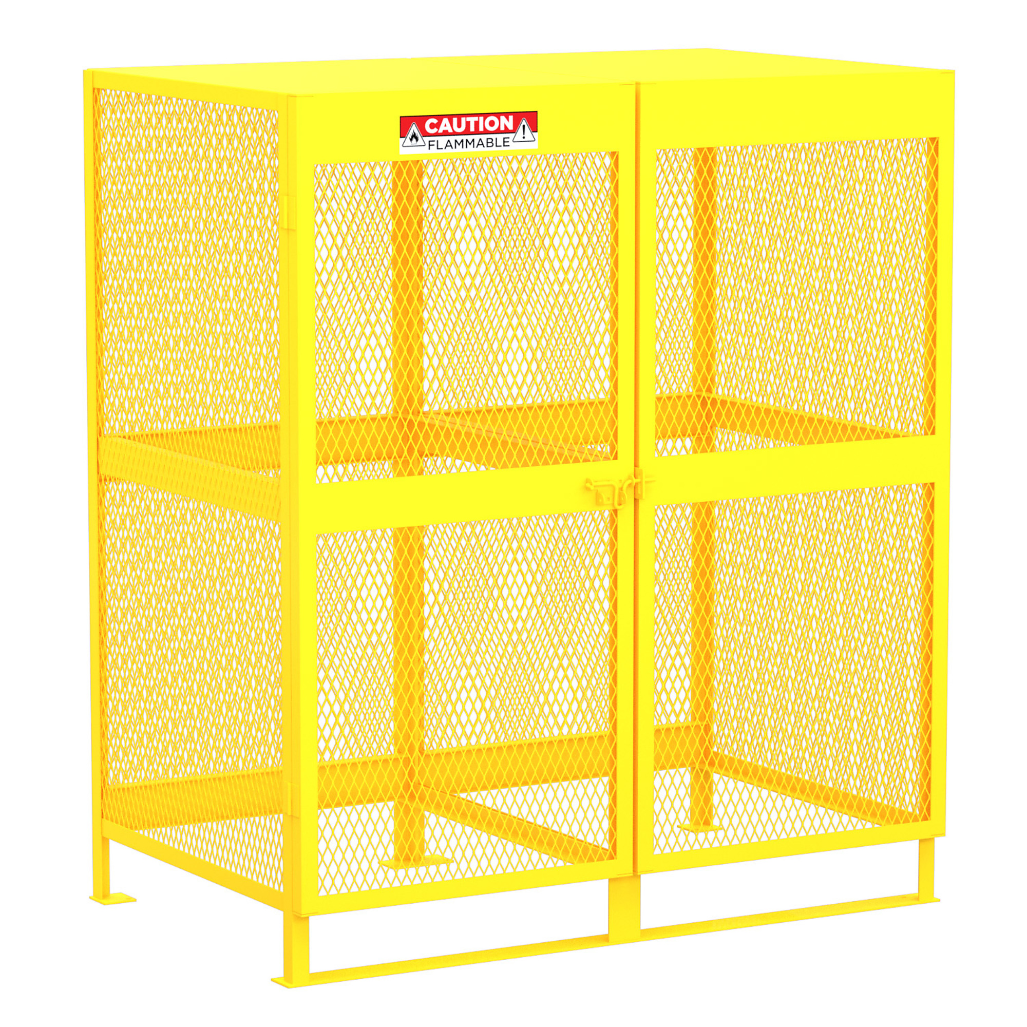 Valley Craft, Gas Cylinder Storage Cabinet, Height 71 in, Width 62 in, Color Yellow, Model# F89044